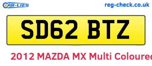 SD62BTZ are the vehicle registration plates.