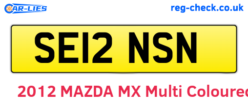 SE12NSN are the vehicle registration plates.
