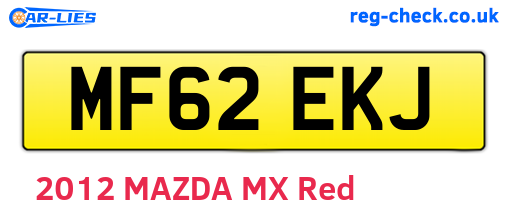 MF62EKJ are the vehicle registration plates.