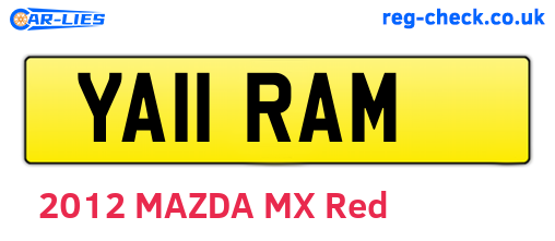 YA11RAM are the vehicle registration plates.