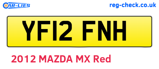 YF12FNH are the vehicle registration plates.