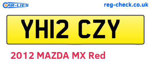 YH12CZY are the vehicle registration plates.