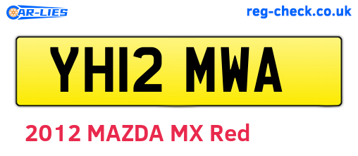 YH12MWA are the vehicle registration plates.