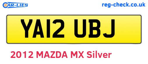 YA12UBJ are the vehicle registration plates.