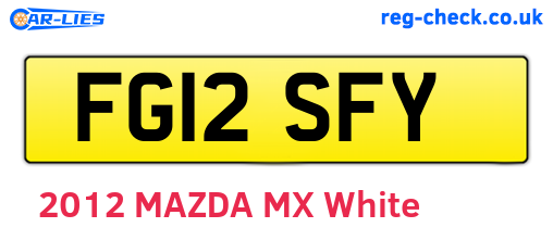 FG12SFY are the vehicle registration plates.