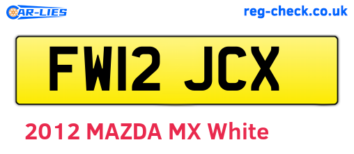 FW12JCX are the vehicle registration plates.