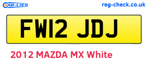FW12JDJ are the vehicle registration plates.