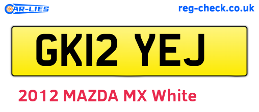 GK12YEJ are the vehicle registration plates.