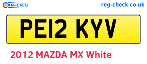 PE12KYV are the vehicle registration plates.