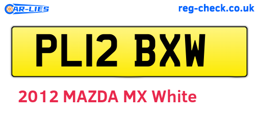 PL12BXW are the vehicle registration plates.