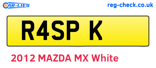 R4SPK are the vehicle registration plates.