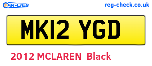 MK12YGD are the vehicle registration plates.