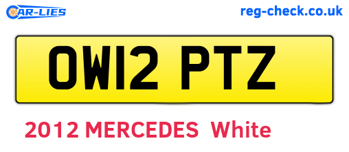 OW12PTZ are the vehicle registration plates.