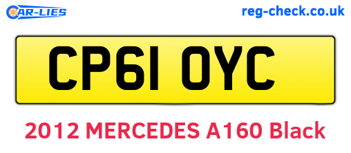 CP61OYC are the vehicle registration plates.