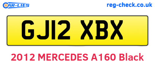 GJ12XBX are the vehicle registration plates.