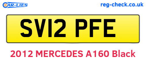 SV12PFE are the vehicle registration plates.
