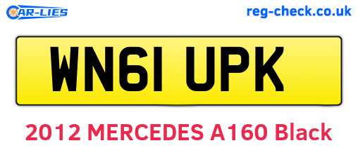 WN61UPK are the vehicle registration plates.