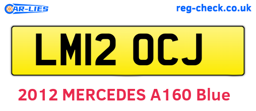 LM12OCJ are the vehicle registration plates.
