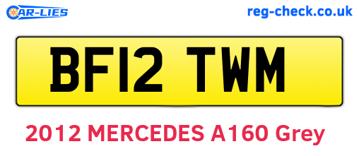 BF12TWM are the vehicle registration plates.