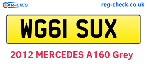 WG61SUX are the vehicle registration plates.