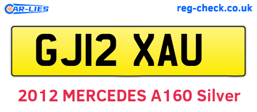 GJ12XAU are the vehicle registration plates.
