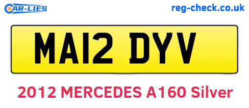 MA12DYV are the vehicle registration plates.