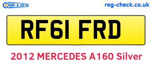 RF61FRD are the vehicle registration plates.