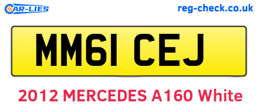 MM61CEJ are the vehicle registration plates.