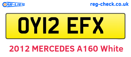 OY12EFX are the vehicle registration plates.