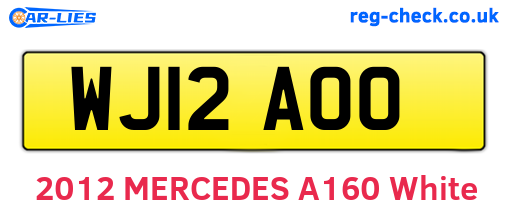 WJ12AOO are the vehicle registration plates.