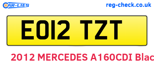 EO12TZT are the vehicle registration plates.
