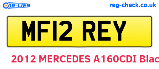 MF12REY are the vehicle registration plates.