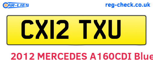 CX12TXU are the vehicle registration plates.