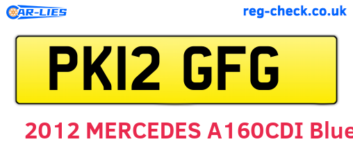 PK12GFG are the vehicle registration plates.