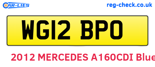 WG12BPO are the vehicle registration plates.