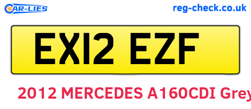EX12EZF are the vehicle registration plates.