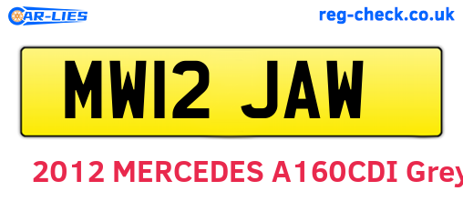 MW12JAW are the vehicle registration plates.