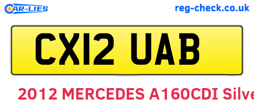 CX12UAB are the vehicle registration plates.