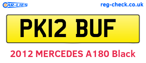 PK12BUF are the vehicle registration plates.