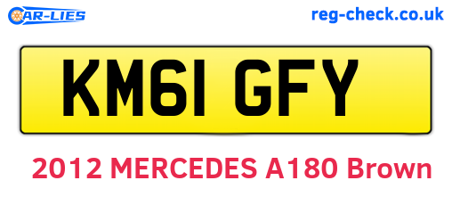 KM61GFY are the vehicle registration plates.