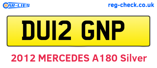 DU12GNP are the vehicle registration plates.