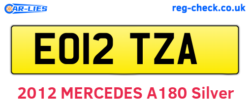 EO12TZA are the vehicle registration plates.