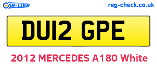 DU12GPE are the vehicle registration plates.