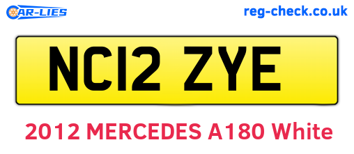 NC12ZYE are the vehicle registration plates.