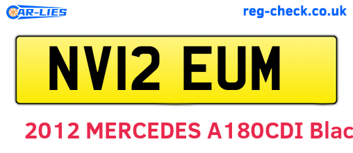 NV12EUM are the vehicle registration plates.