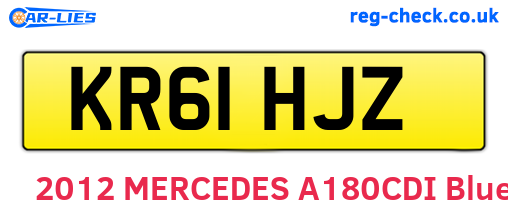 KR61HJZ are the vehicle registration plates.