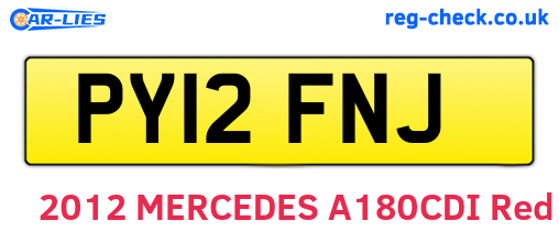 PY12FNJ are the vehicle registration plates.