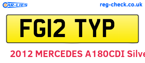 FG12TYP are the vehicle registration plates.