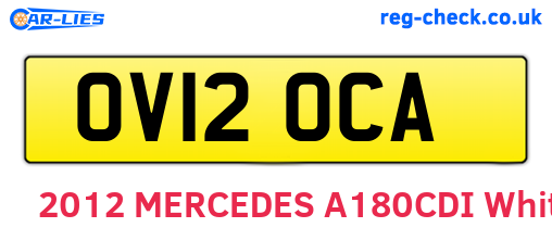 OV12OCA are the vehicle registration plates.