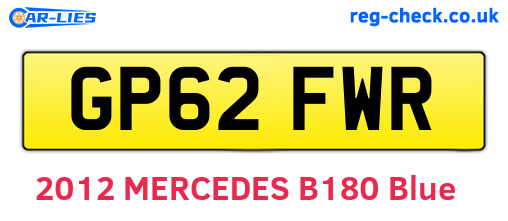 GP62FWR are the vehicle registration plates.